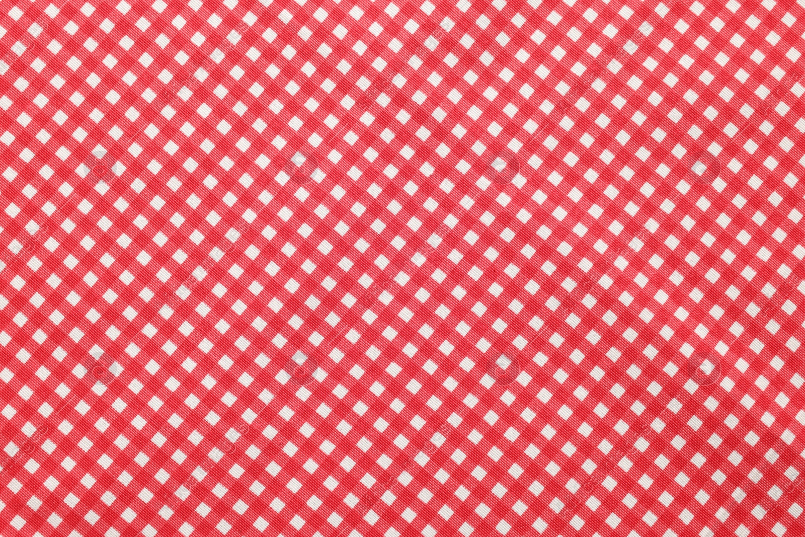 Photo of Red checkered tablecloth as background, top view