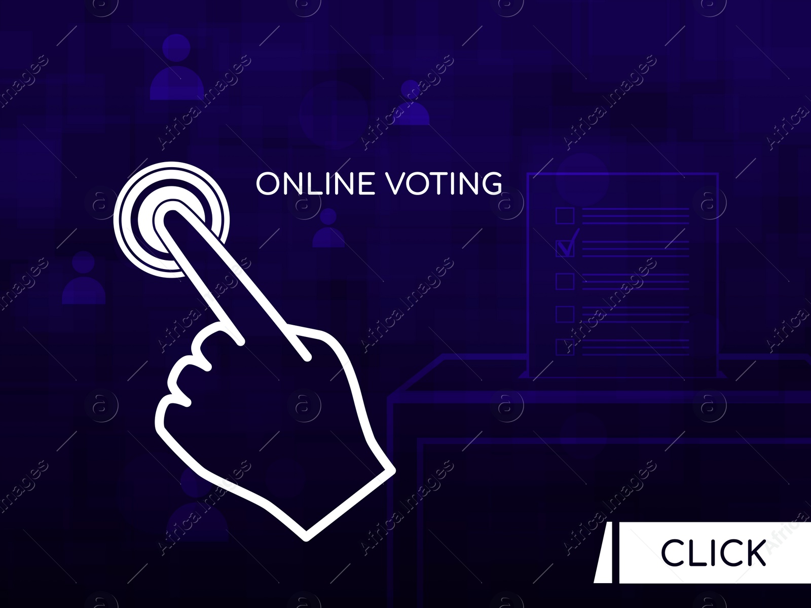 Illustration of Interface of app for electronic voting, illustration
