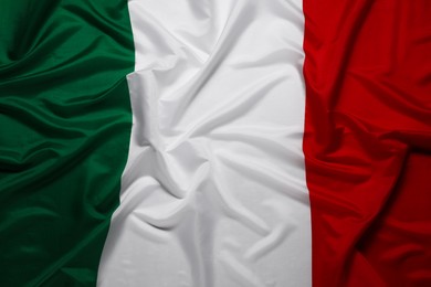 Photo of Flag of Italy as background, top view