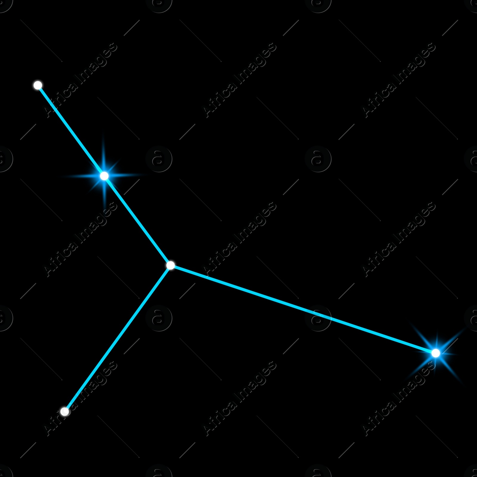 Image of Cancer constellation. Stick figure pattern on black background