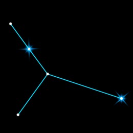 Image of Cancer constellation. Stick figure pattern on black background