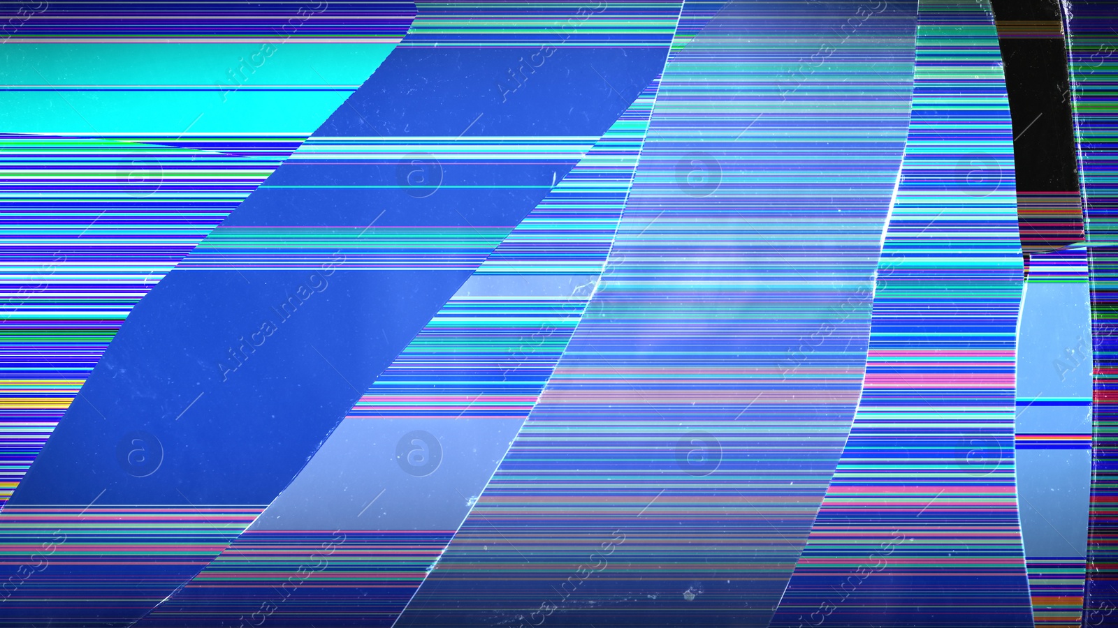 Illustration of Broken TV screen with colorful stripes, illustration