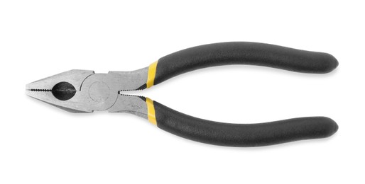 Photo of New combination pliers isolated on white, top view