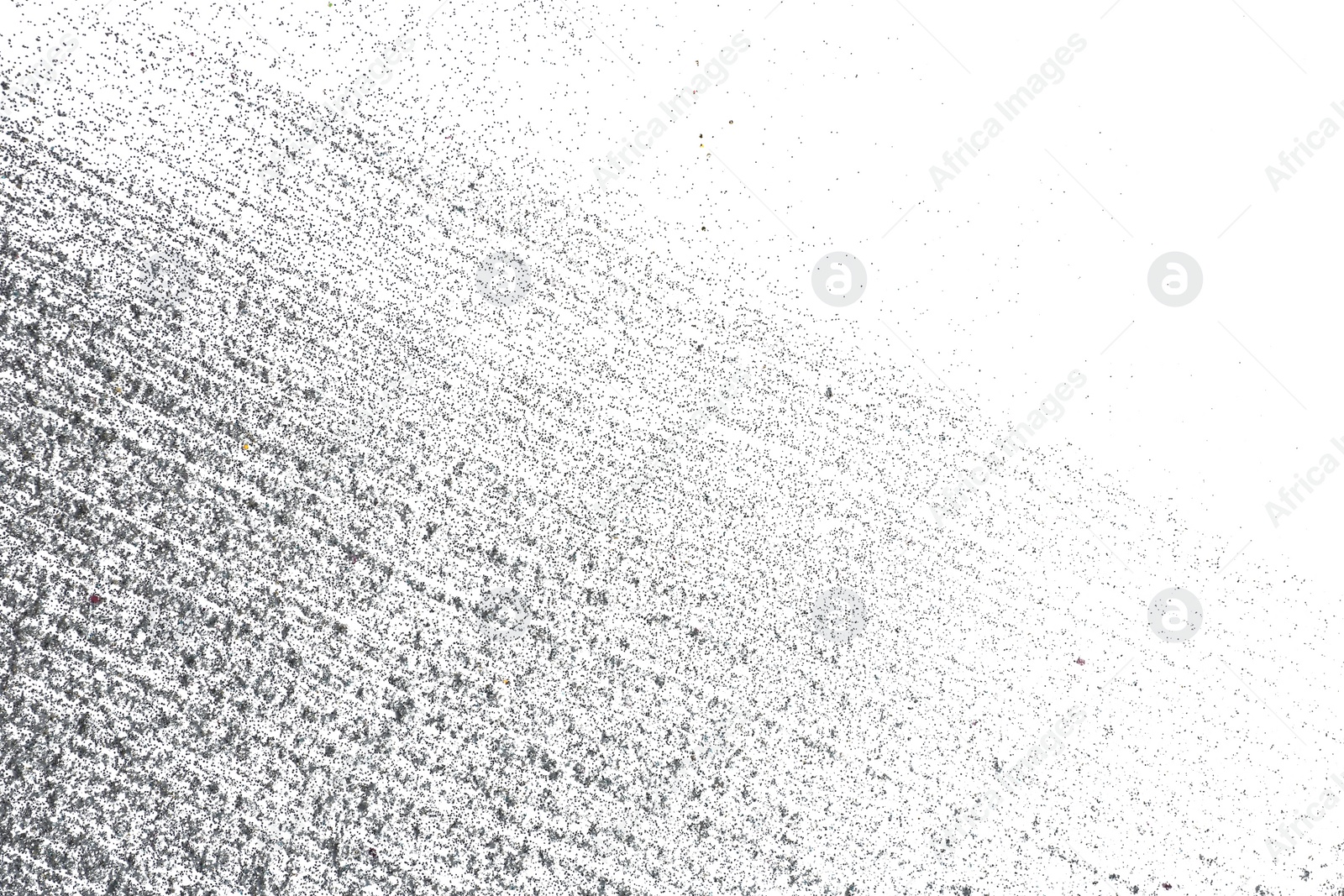 Photo of Silver glitter on white background, top view