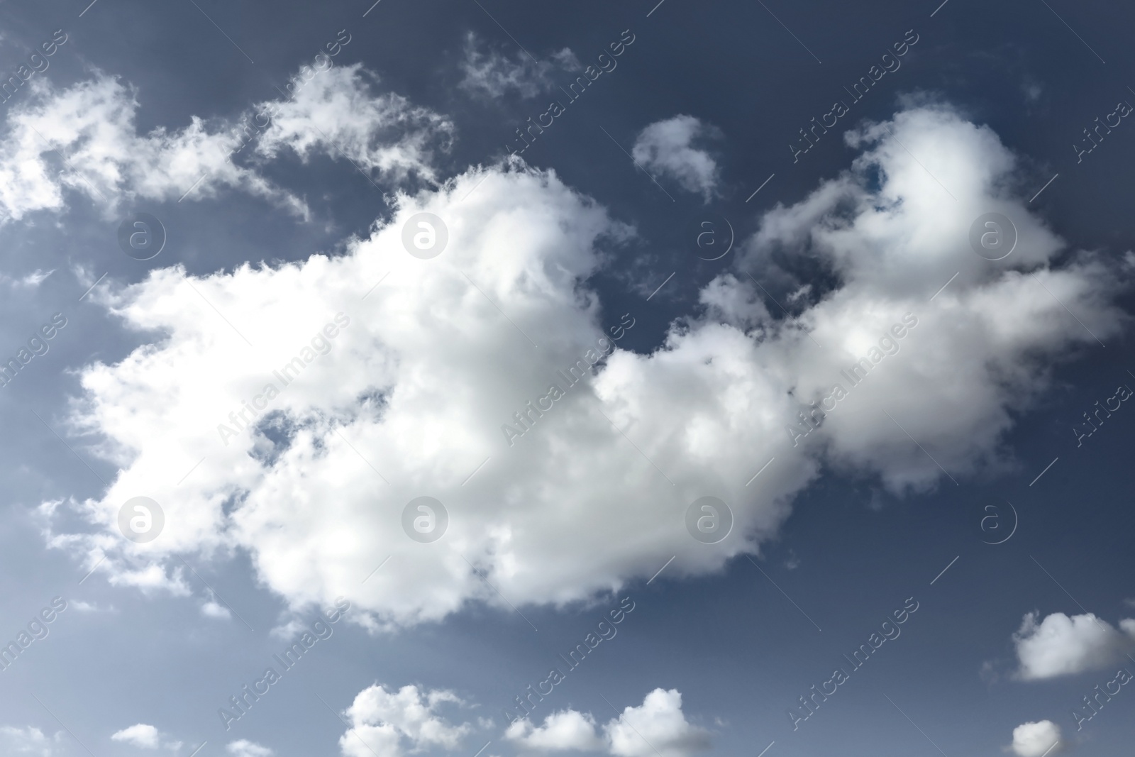 Image of Sky covered with rainy clouds. Stormy weather