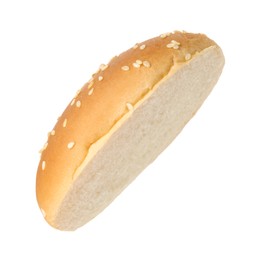 Photo of Half of fresh burger bun isolated on white