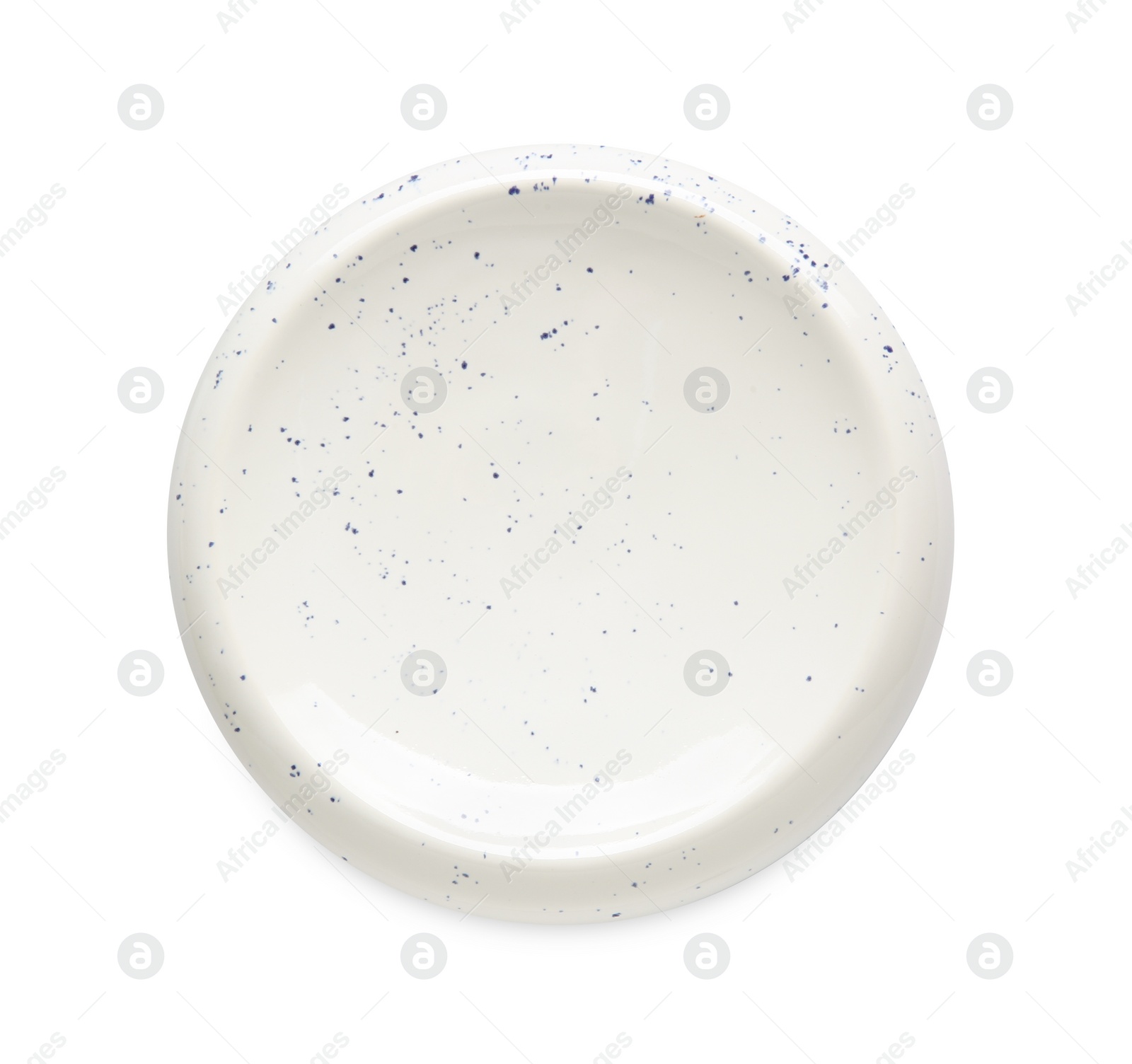 Photo of Ceramic plate isolated on white, top view