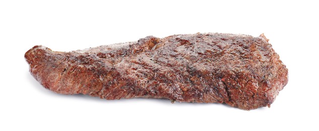 Photo of Piece of delicious grilled beef meat isolated on white