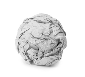 Photo of Sheet of crumpled paper isolated on white