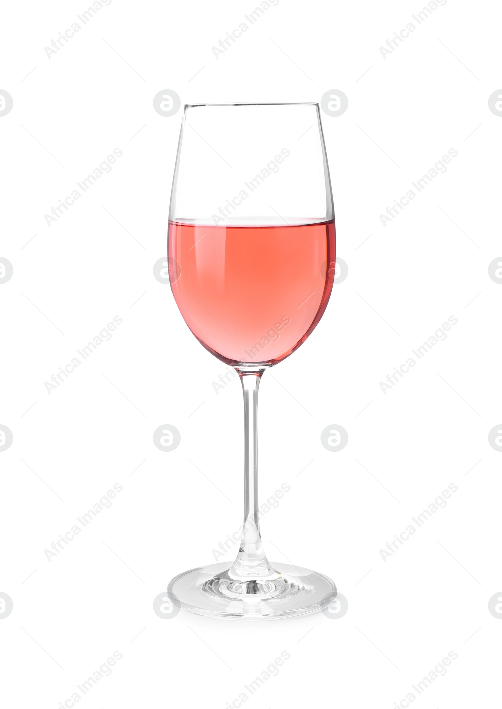 Photo of Glass of delicious rose wine solated on white