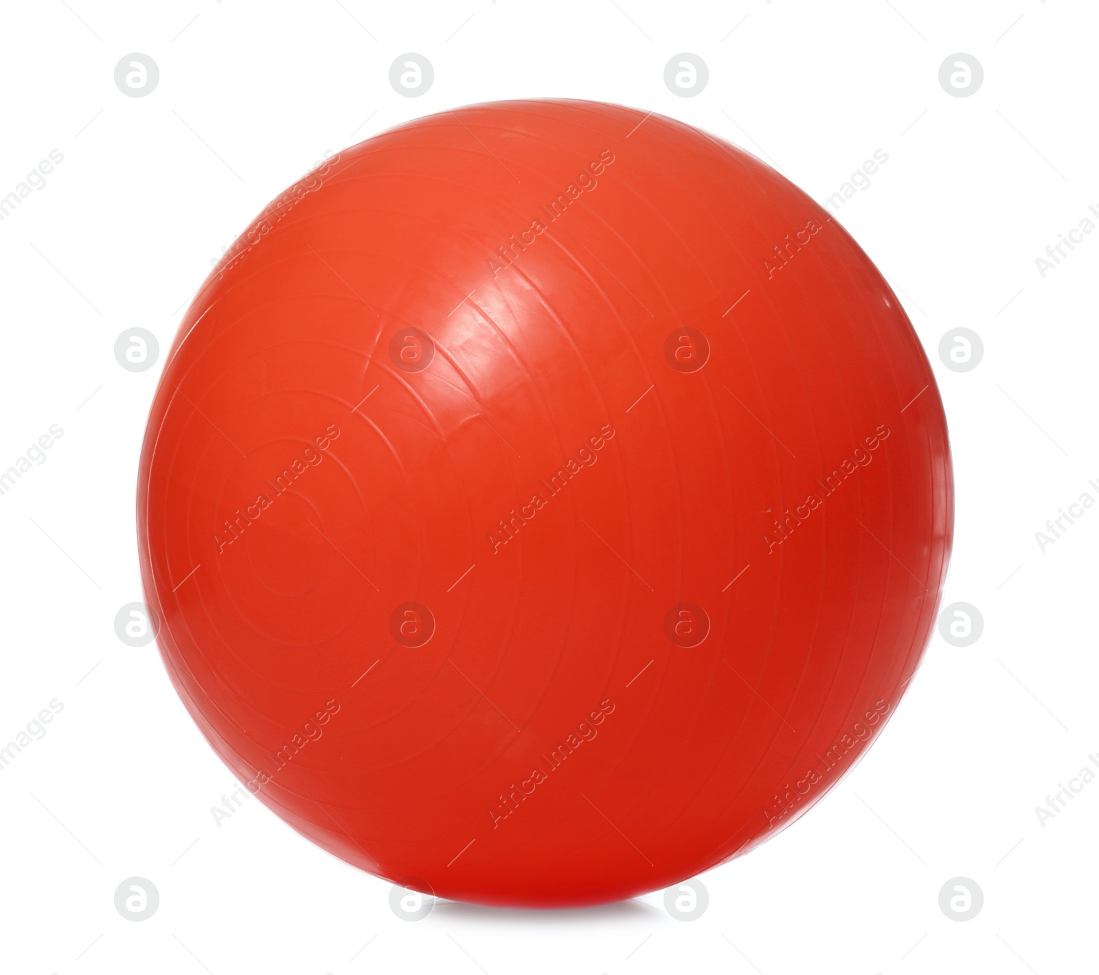 Image of New red fitness ball isolated on white