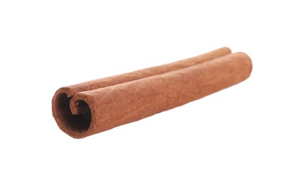 Dry aromatic cinnamon stick isolated on white