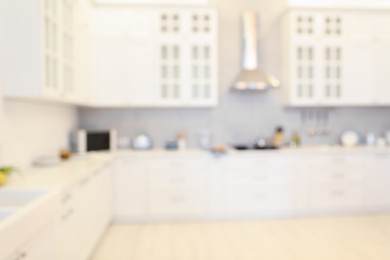 Blurred view of modern kitchen. Interior design