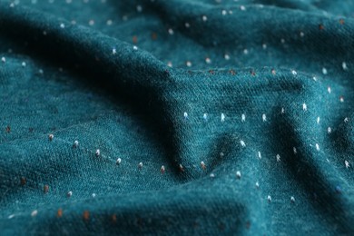 Photo of Texture of beautiful dark blue fabric as background, closeup