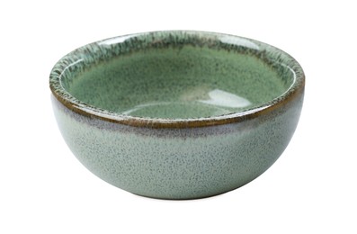 Photo of Beautiful green ceramic bowl on white background