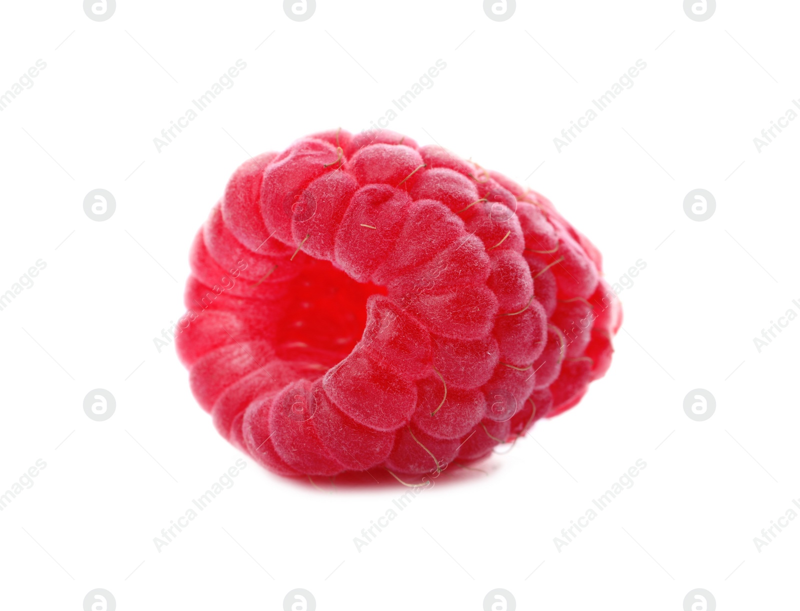 Photo of Delicious fresh ripe raspberry on white background