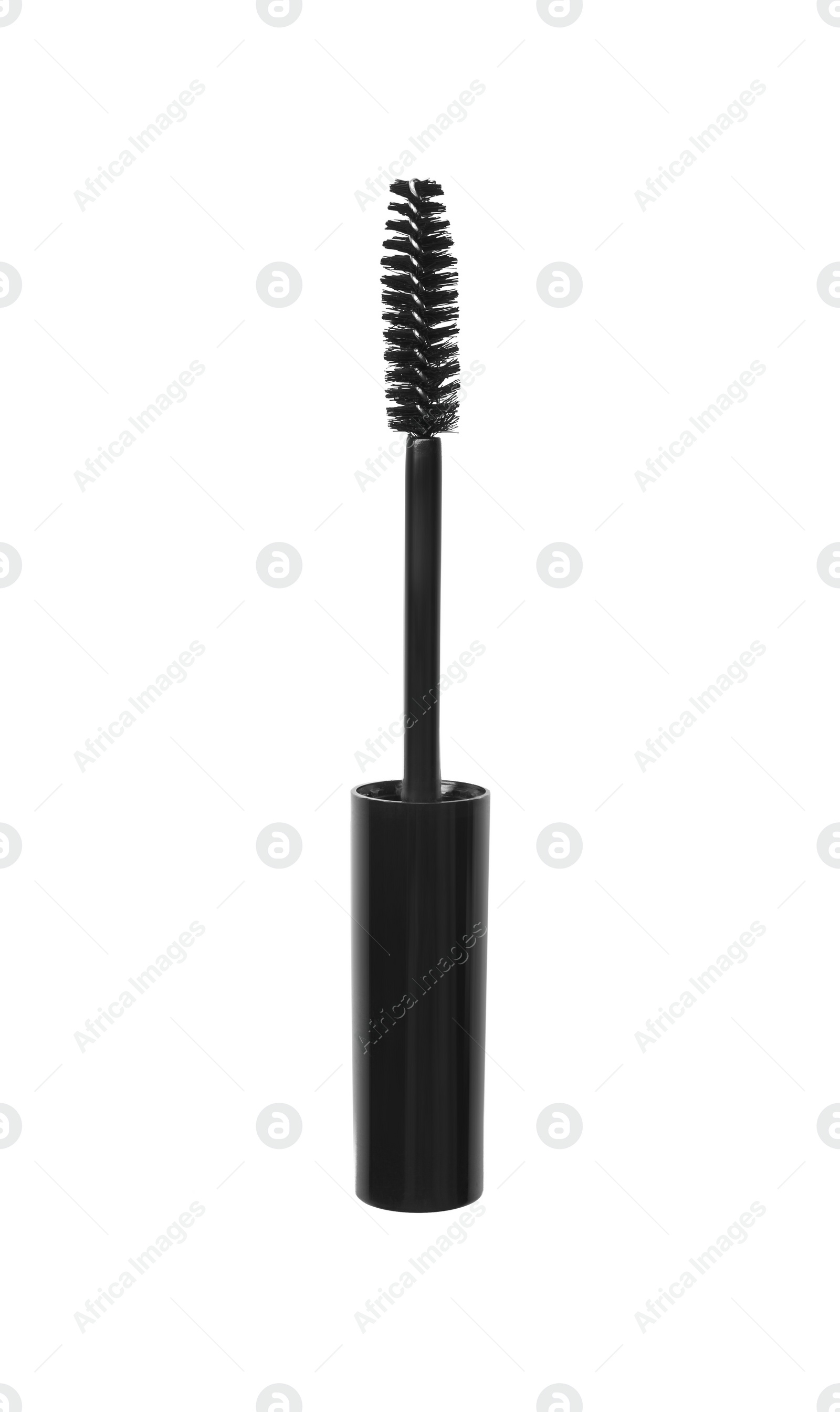 Photo of One mascara applicator isolated on white, top view. Makeup product