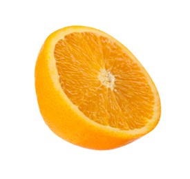 Photo of Half of fresh ripe orange isolated on white