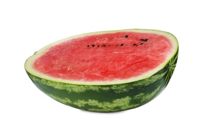 Half of fresh juicy watermelon isolated on white