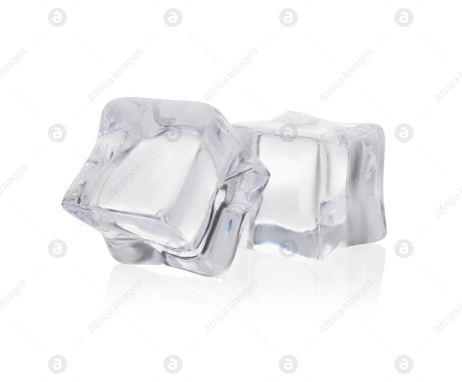 Photo of Crystal clear ice cubes isolated on white