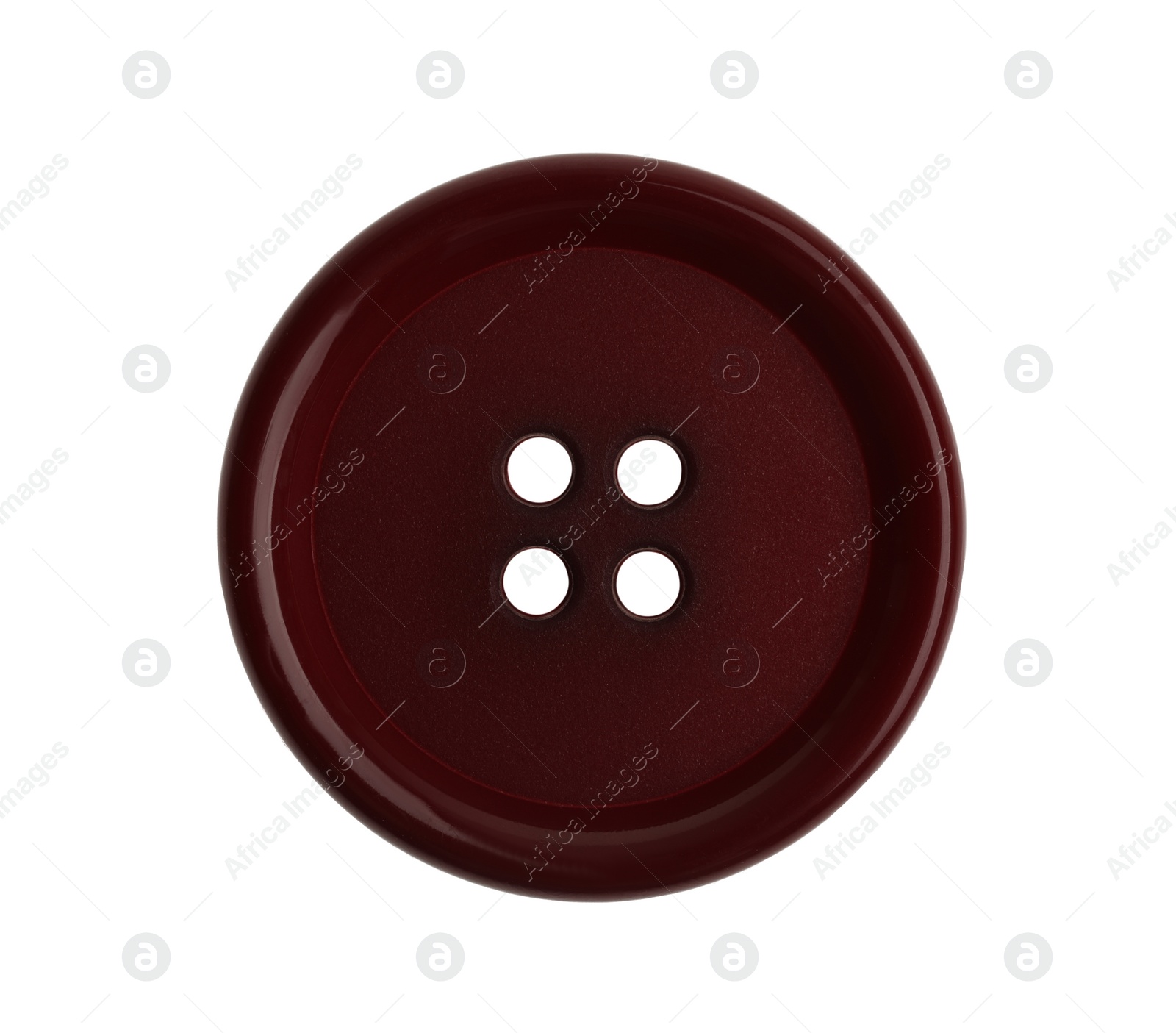 Photo of Brown plastic sewing button isolated on white