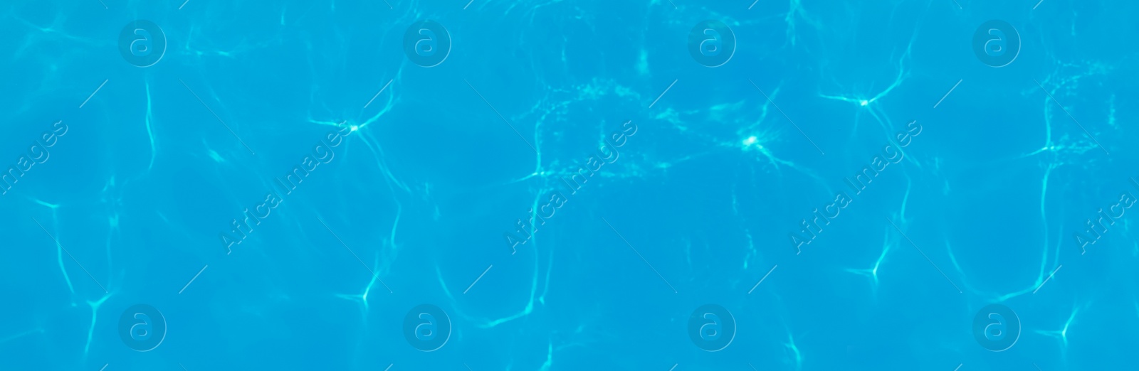 Image of Swimming pool water as background, top view. Banner design