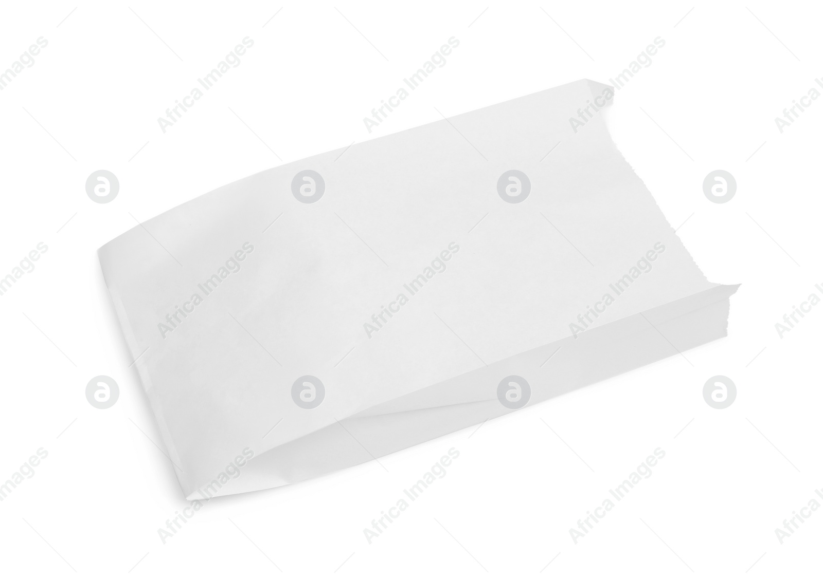 Photo of Blank paper bag isolated on white. Mockup for design