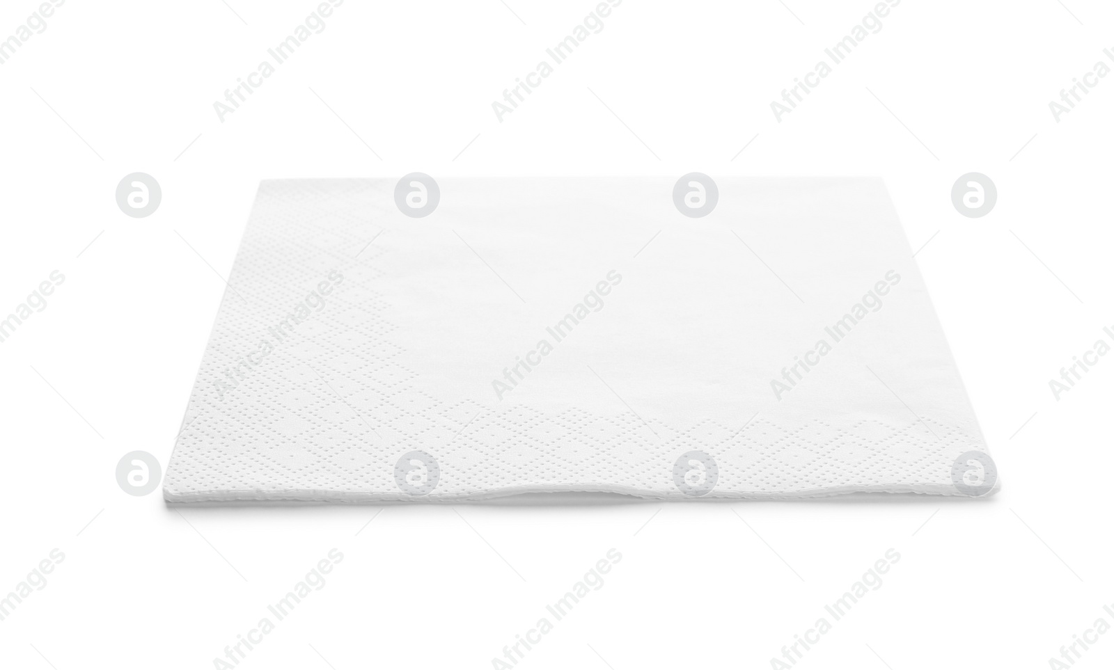 Photo of One clean paper napkin on white background