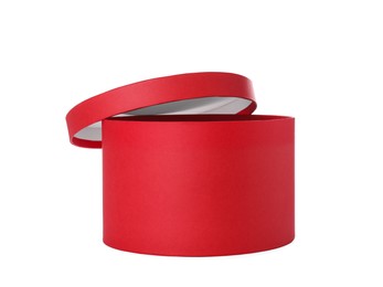 Elegant red gift box isolated on white