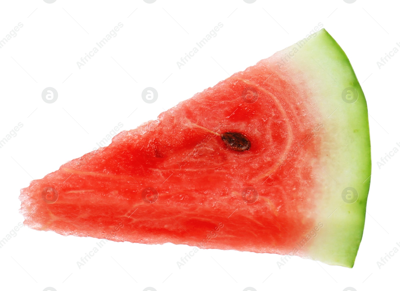 Photo of Slice of delicious ripe watermelon isolated on white