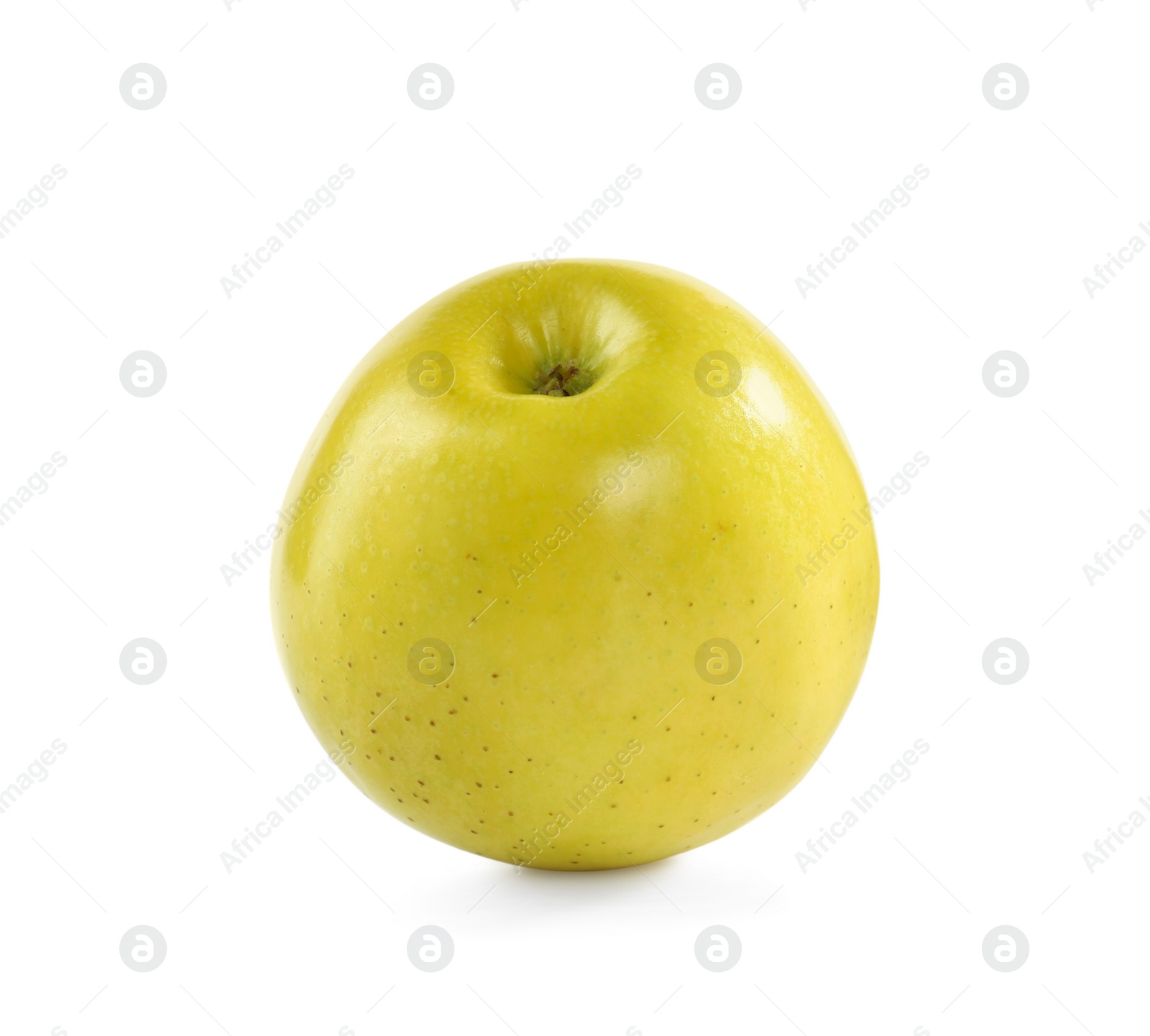 Photo of Fresh juicy yellow apple isolated on white