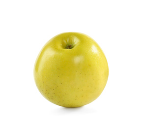 Photo of Fresh juicy yellow apple isolated on white