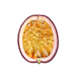 Half of passion fruit isolated on white