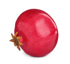 Ripe pomegranate isolated on white. Delicious fruit