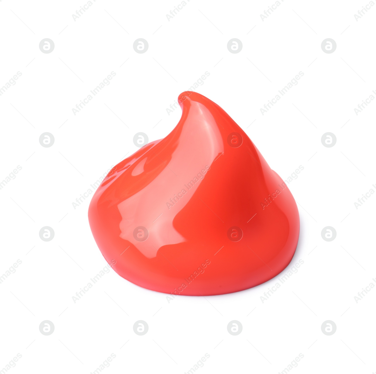 Photo of Sample of red paint on white background