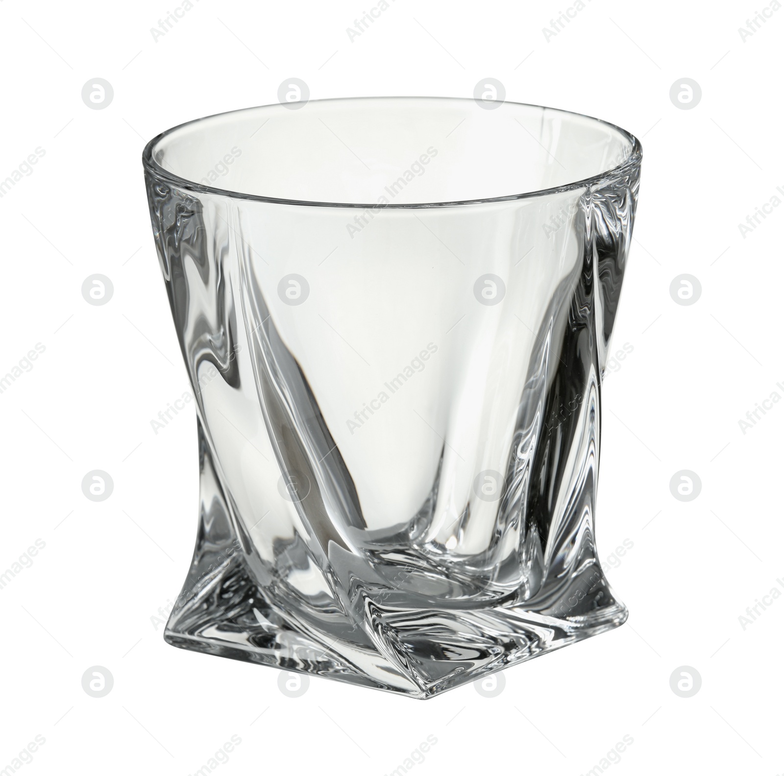 Photo of Empty glass for whiskey isolated on white