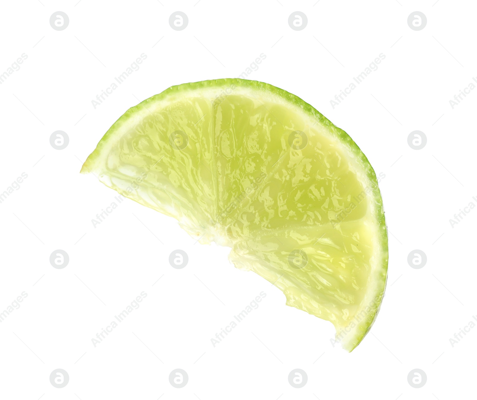 Photo of Cut fresh juicy lime on white background