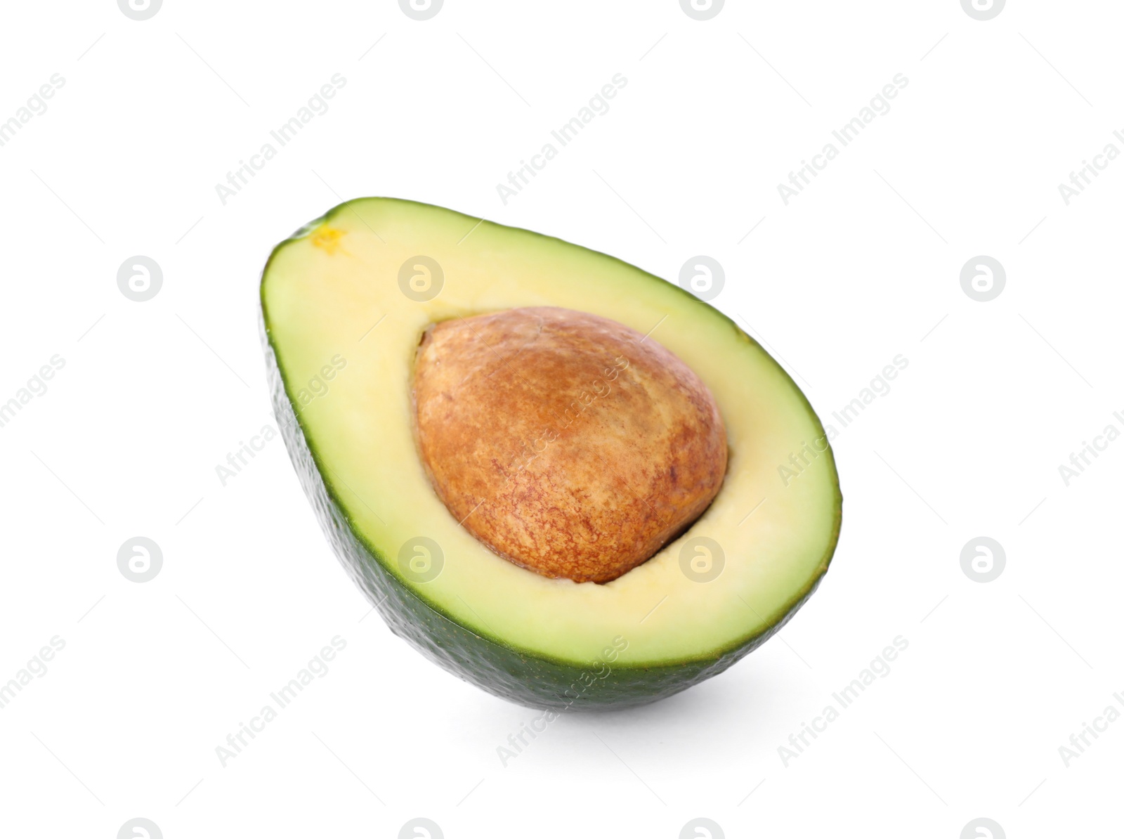 Photo of Half of ripe avocado isolated on white