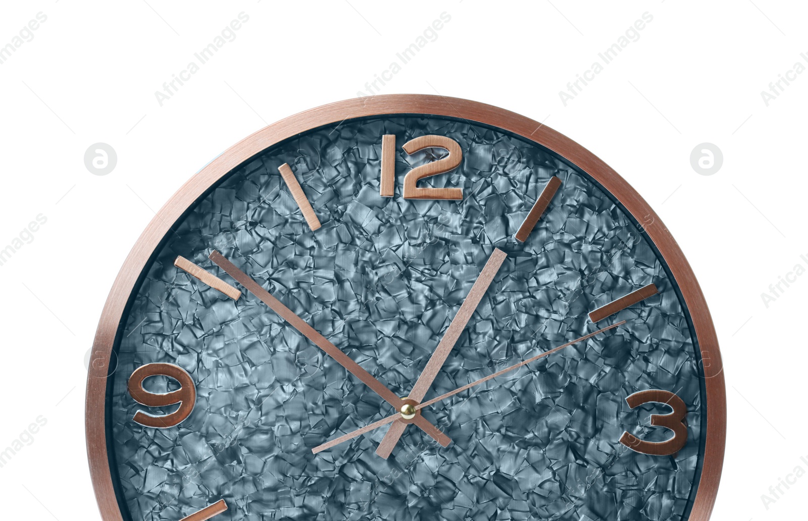 Photo of Big clock on white background. Time change concept