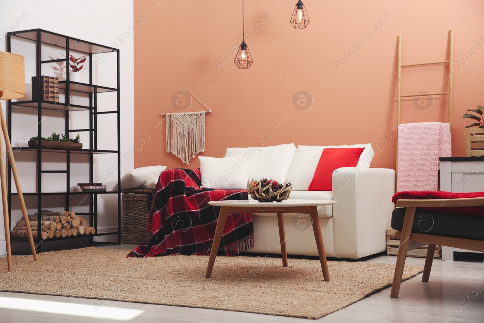 Photo of Cozy living room interior inspired by autumn colors