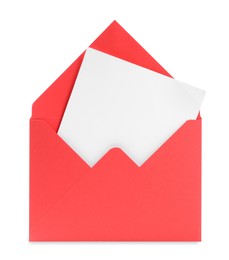 Photo of Letter envelope with card on white background