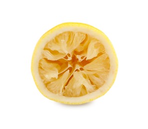 Half of squeezed lemon isolated on white