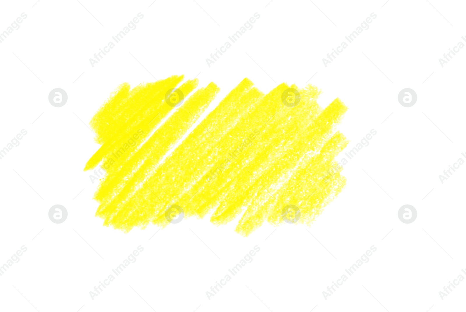 Photo of Yellow pencil hatching on white background, top view