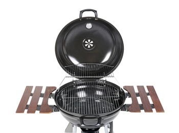 Photo of New modern barbecue grill on white background