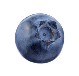 Photo of One fresh ripe blueberry isolated on white