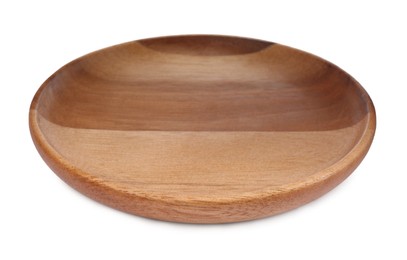 One new wooden plate on white background