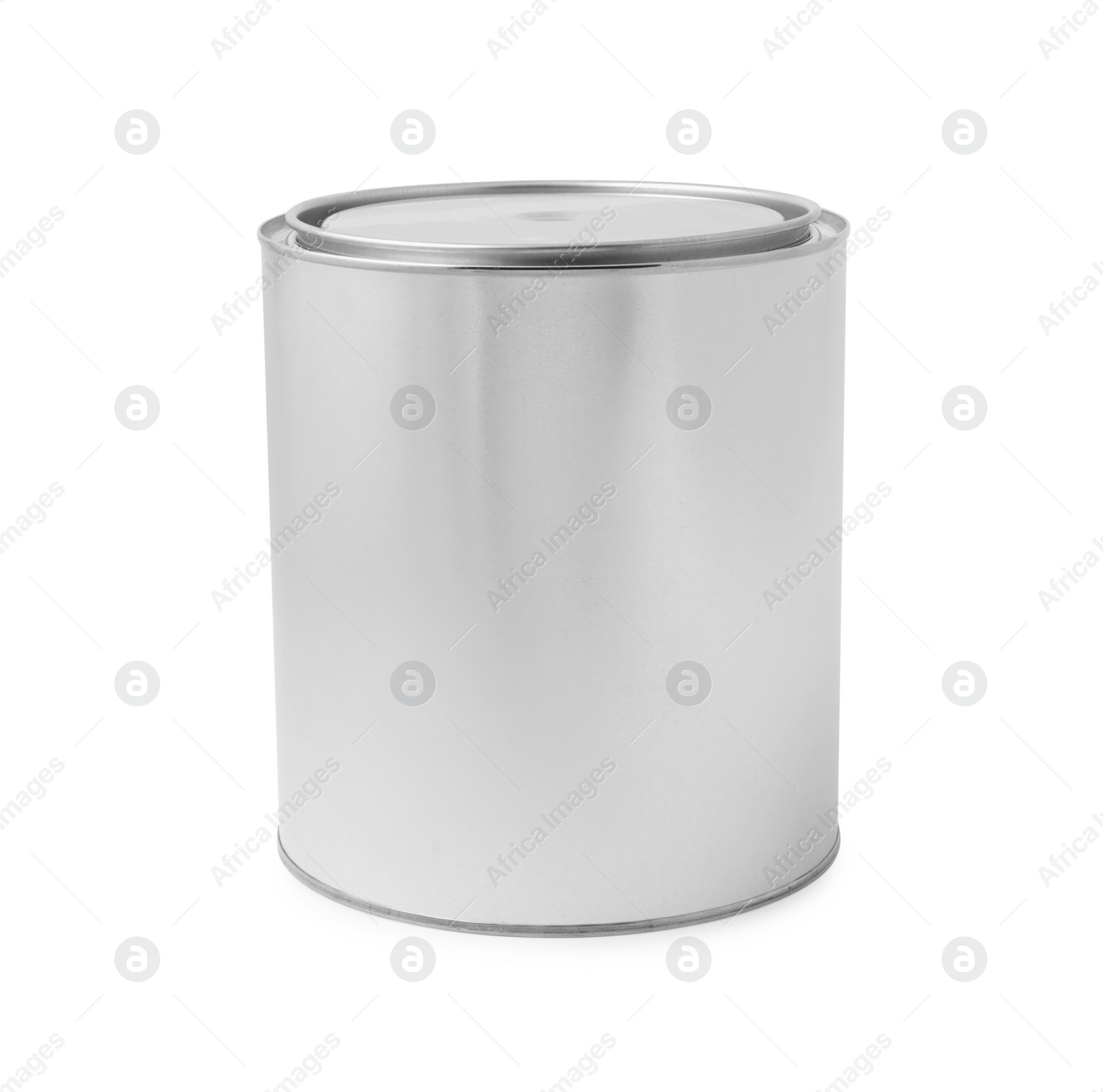 Photo of New metal paint can isolated on white