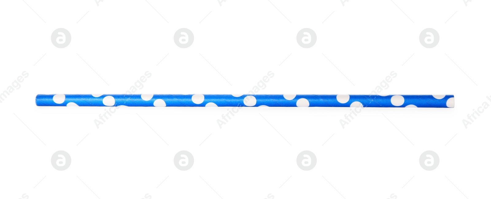 Photo of One dotted paper straw for drinking isolated on white