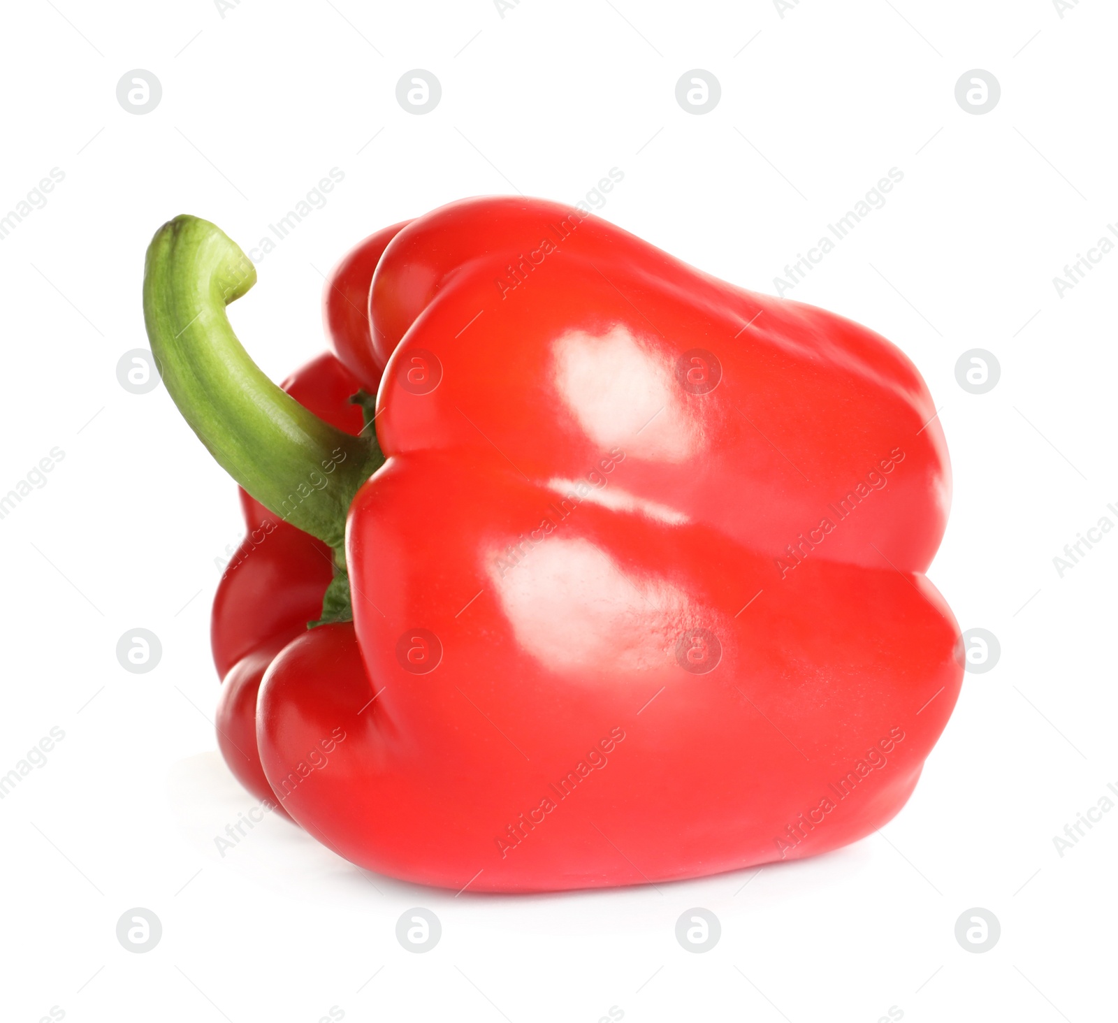 Photo of Tasty ripe red bell pepper on white background