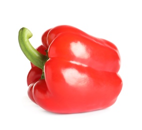 Tasty ripe red bell pepper on white background